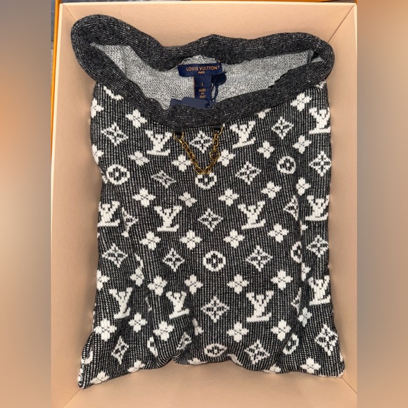 Louis Vuitton Denim Monogram Jacquard Knit Pullover - Picture 3 of 3